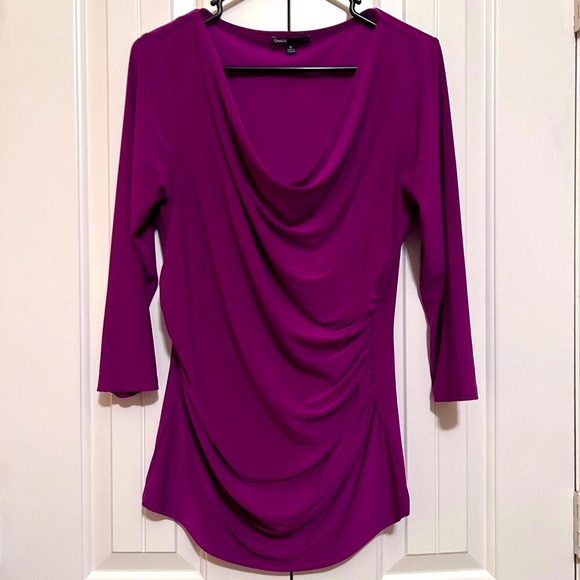 Chaus Tops - Women's Purple Blouse w/Drop Down Neckline in Size M by Chaus